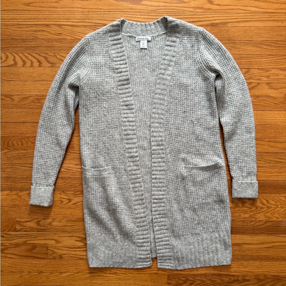 Heather Gray Open-Front Cardigan